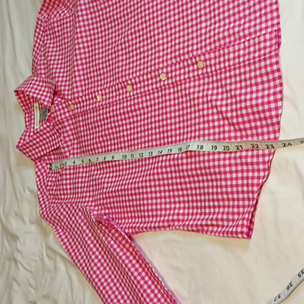 Evan Picone Women's s Pink Checkered Button Down Shirt m - Picture 8 of 10